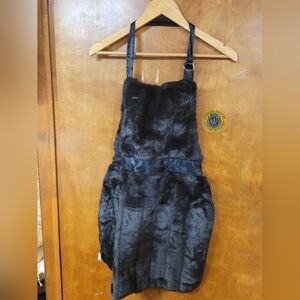 Black Faux Fur Apron